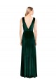 Acheter Vert foncé Trapèze Col V Velours Stretch Longue Formelles Robes demoiselle d'honneur / Robes de soirée / Robes de bal