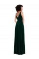 Acheter Vert foncé Trapèze Col V Velours Stretch Longue Robes demoiselle d'honneur / Robes de bal