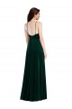 Acheter Vert foncé Trapèze Licou Col Haut Velours Stretch Longue Robes demoiselle d'honneur / Robes de bal