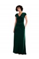 Acheter Vert foncé Trapèze Velours Stretch Longue Robes demoiselle d'honneur / Robes de bal