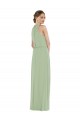 Acheter Vert fumée Trapèze Col Haut Mousseline Longue Robes demoiselle d'honneur