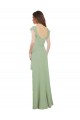 Acheter Vert fumée Trapèze Mousseline Longue Robes demoiselle d'honneur