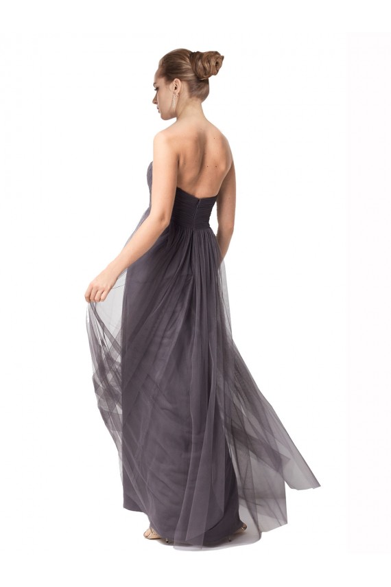 Acheter Vintage Rose Trapèze Tulle Longue Robes demoiselle d'honneur