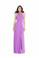 Acheter Violet Trapèze Licou Mousseline Longue Formelles Robes demoiselle d'honneur / Robes de soirée