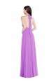 Acheter Violet Trapèze Licou Mousseline Longue Formelles Robes demoiselle d'honneur / Robes de soirée