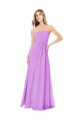 Acheter Violet Trapèze Sans bretelle Mousseline Longue Robes demoiselle d'honneur