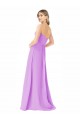 Acheter Violet Trapèze Sans bretelle Mousseline Longue Robes demoiselle d'honneur